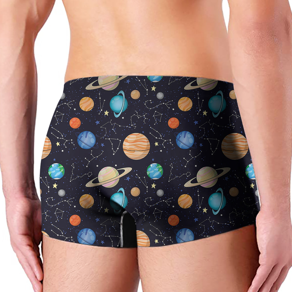 Constellations And Planets Pattern Print Men's Boxer Briefs