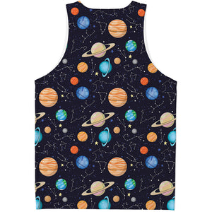 Constellations And Planets Pattern Print Men's Tank Top