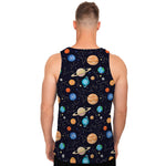 Constellations And Planets Pattern Print Men's Tank Top