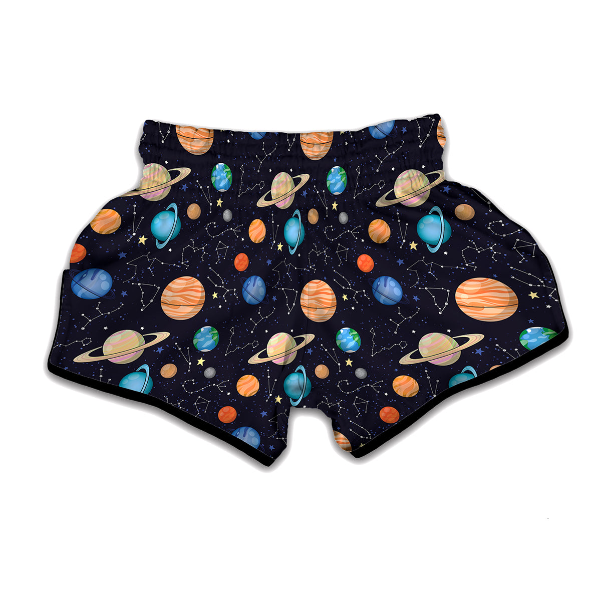 Constellations And Planets Pattern Print Muay Thai Boxing Shorts