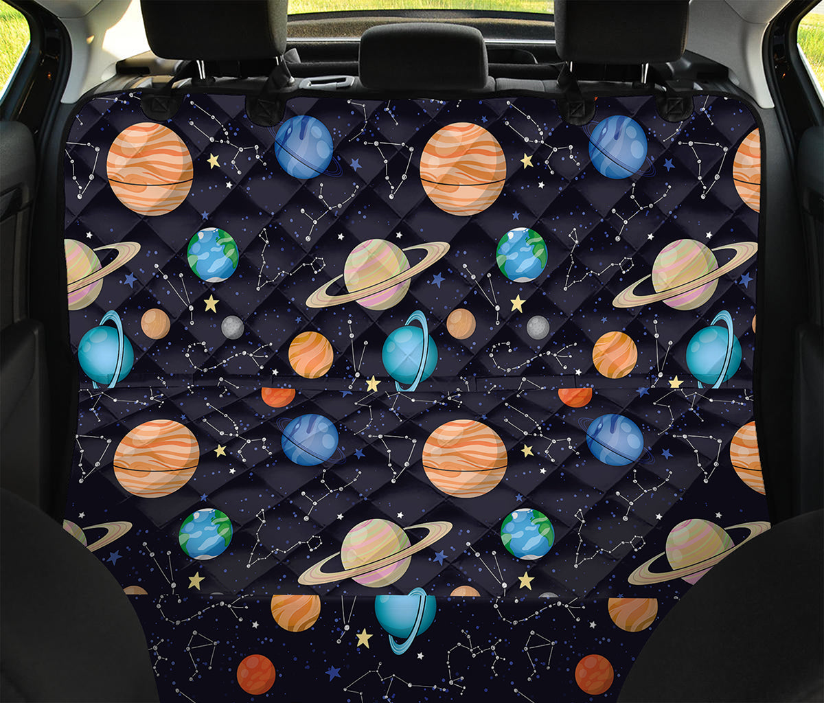 Constellations And Planets Pattern Print Pet Car Back Seat Cover