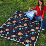 Constellations And Planets Pattern Print Quilt
