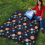 Constellations And Planets Pattern Print Quilt