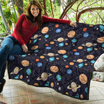Constellations And Planets Pattern Print Quilt
