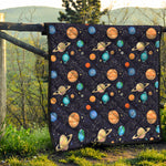Constellations And Planets Pattern Print Quilt