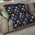 Constellations And Planets Pattern Print Quilt
