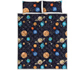 Constellations And Planets Pattern Print Quilt Bed Set