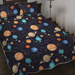 Constellations And Planets Pattern Print Quilt Bed Set