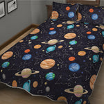 Constellations And Planets Pattern Print Quilt Bed Set