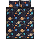 Constellations And Planets Pattern Print Quilt Bed Set