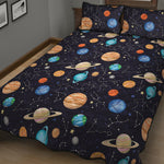 Constellations And Planets Pattern Print Quilt Bed Set