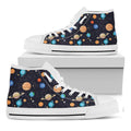 Constellations And Planets Pattern Print White High Top Sneakers