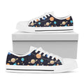 Constellations And Planets Pattern Print White Low Top Sneakers