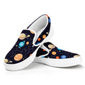 Constellations And Planets Pattern Print White Slip On Sneakers