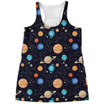 Constellations And Planets Pattern Print Women's Racerback Tank Top