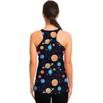 Constellations And Planets Pattern Print Women's Racerback Tank Top
