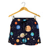 Constellations And Planets Pattern Print Women's Shorts