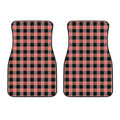 Coral Pink And Black Buffalo Check Print Front Car Floor Mats