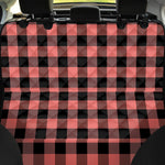 Coral Pink And Black Buffalo Check Print Pet Car Back Seat Cover
