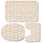 Corgi Butt Pattern Print 3 Piece Bath Mat Set