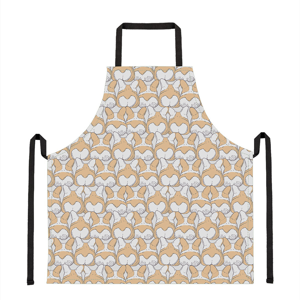 Corgi Butt Pattern Print Apron