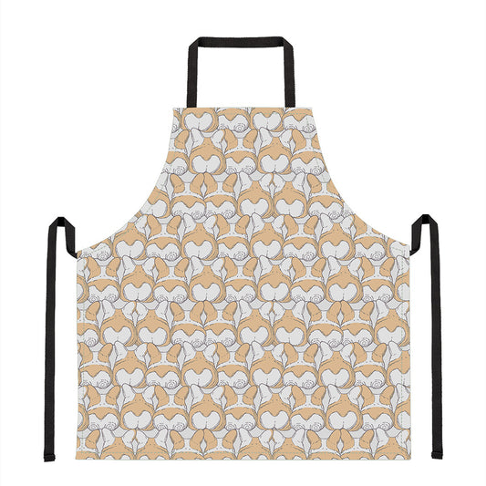 Corgi Butt Pattern Print Apron