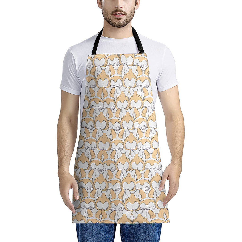 Corgi Butt Pattern Print Apron