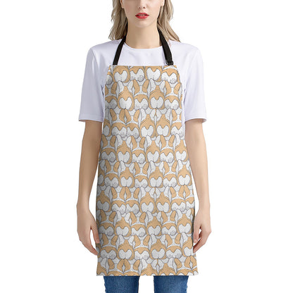 Corgi Butt Pattern Print Apron