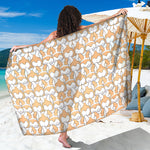 Corgi Butt Pattern Print Beach Sarong Wrap