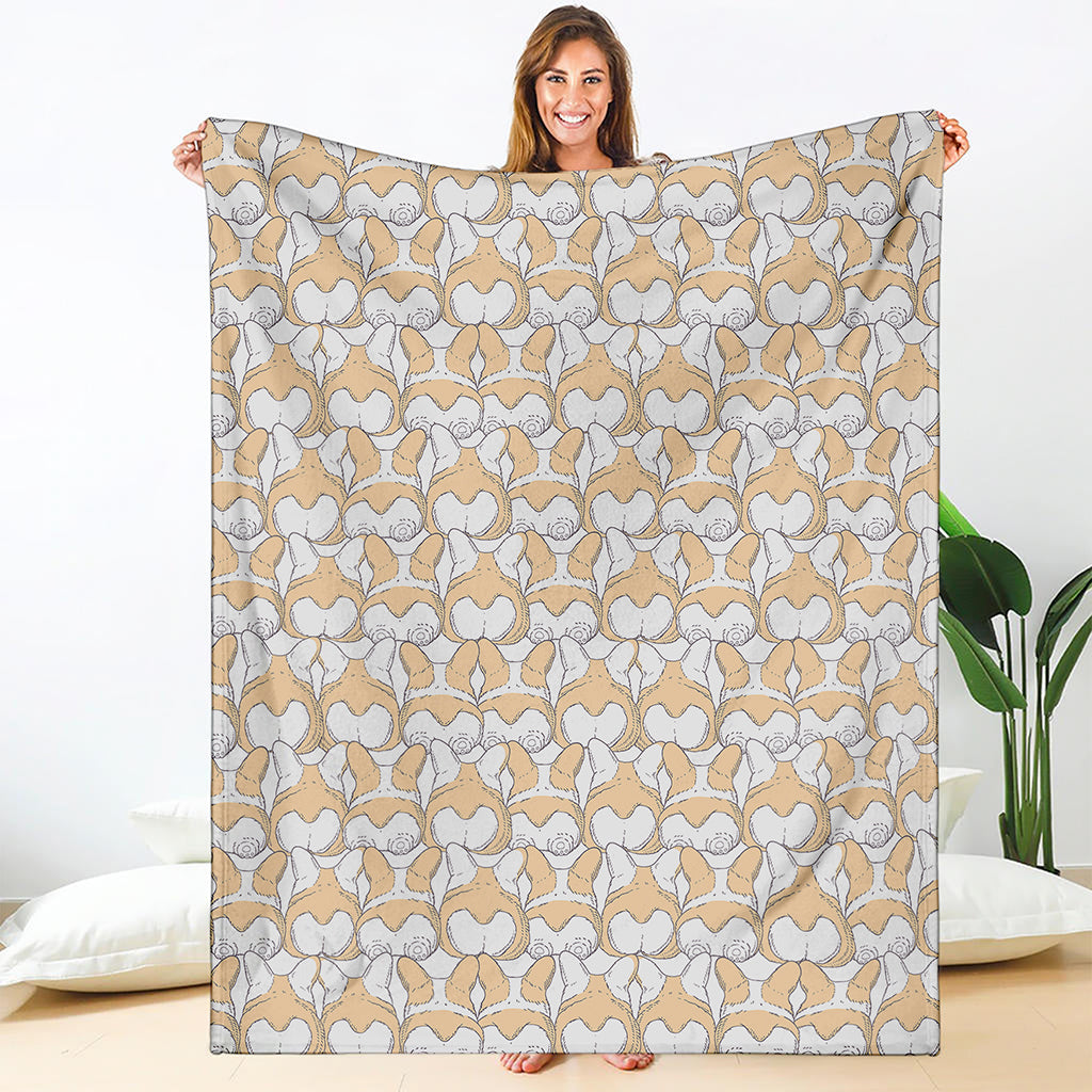 Corgi Butt Pattern Print Blanket