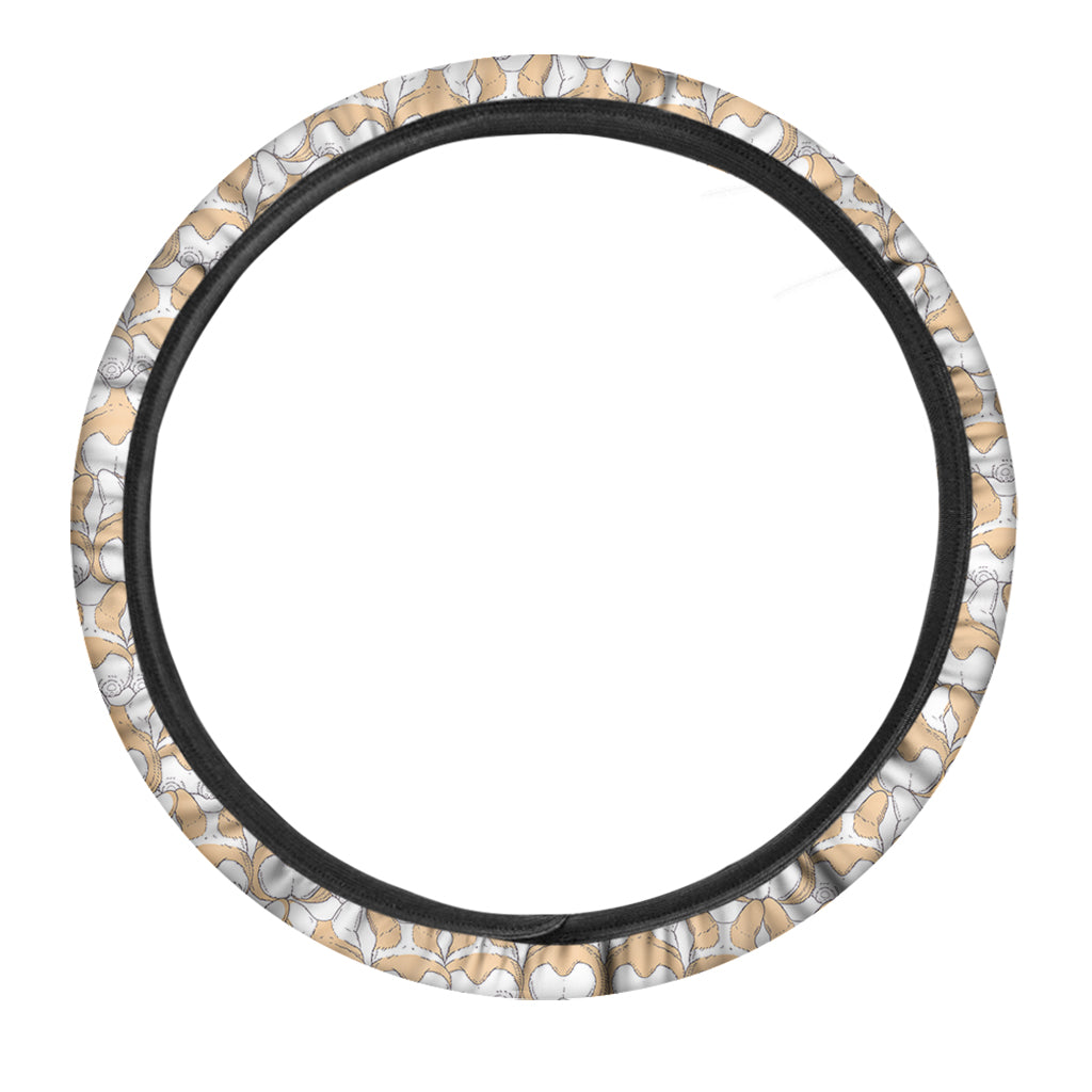 Corgi Butt Pattern Print Car Steering Wheel Cover