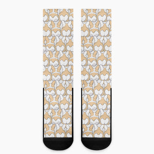 Corgi Butt Pattern Print Crew Socks