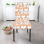 Corgi Butt Pattern Print Dining Chair Slipcover
