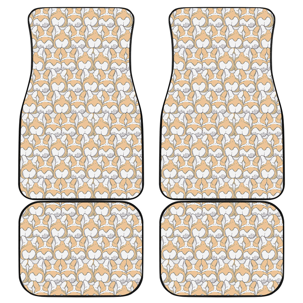 Corgi Butt Pattern Print Front and Back Car Floor Mats