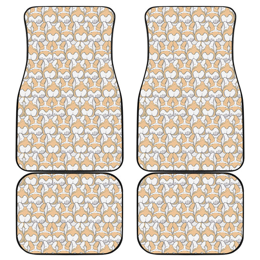 Corgi Butt Pattern Print Front and Back Car Floor Mats
