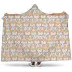 Corgi Butt Pattern Print Hooded Blanket