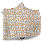 Corgi Butt Pattern Print Hooded Blanket