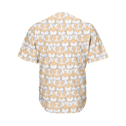 Corgi Butt Pattern Print Men's Baseball Jersey