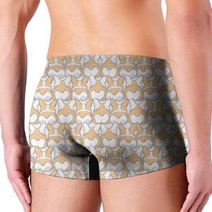 Corgi Butt Pattern Print Men's Boxer Briefs