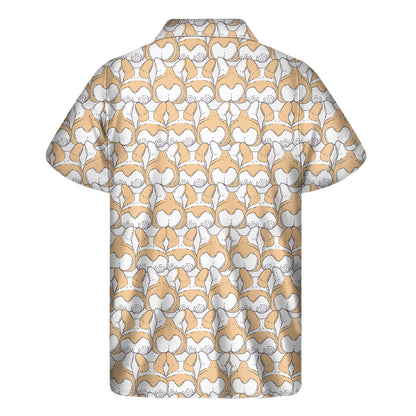 Corgi Butt Pattern Print Men's Short Sleeve Shirt