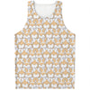 Corgi Butt Pattern Print Men's Tank Top