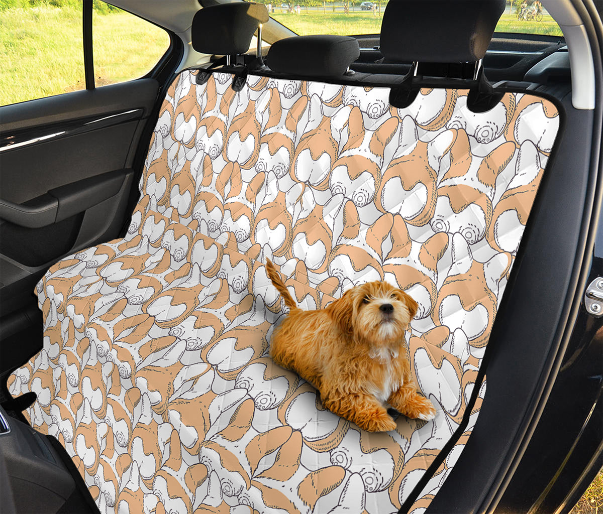 Corgi Butt Pattern Print Pet Car Back Seat Cover