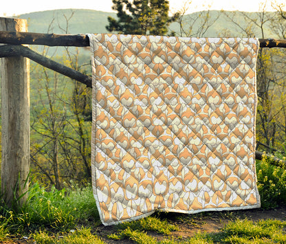 Corgi Butt Pattern Print Quilt