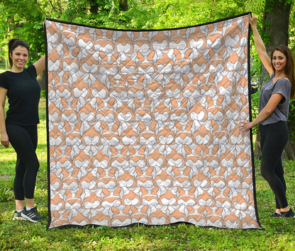 Corgi Butt Pattern Print Quilt