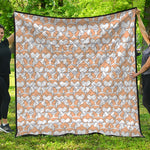 Corgi Butt Pattern Print Quilt