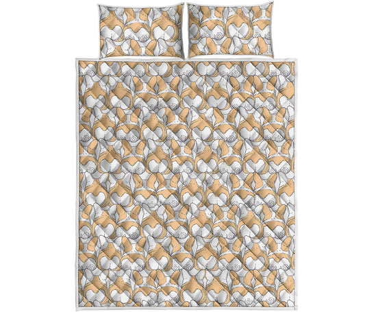 Corgi Butt Pattern Print Quilt Bed Set