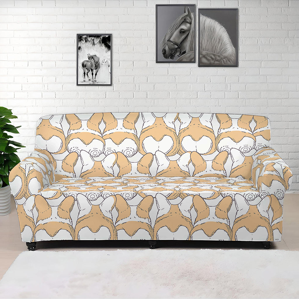 Corgi Butt Pattern Print Sofa Cover