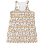 Corgi Butt Pattern Print Women's Racerback Tank Top