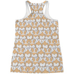 Corgi Butt Pattern Print Women's Racerback Tank Top
