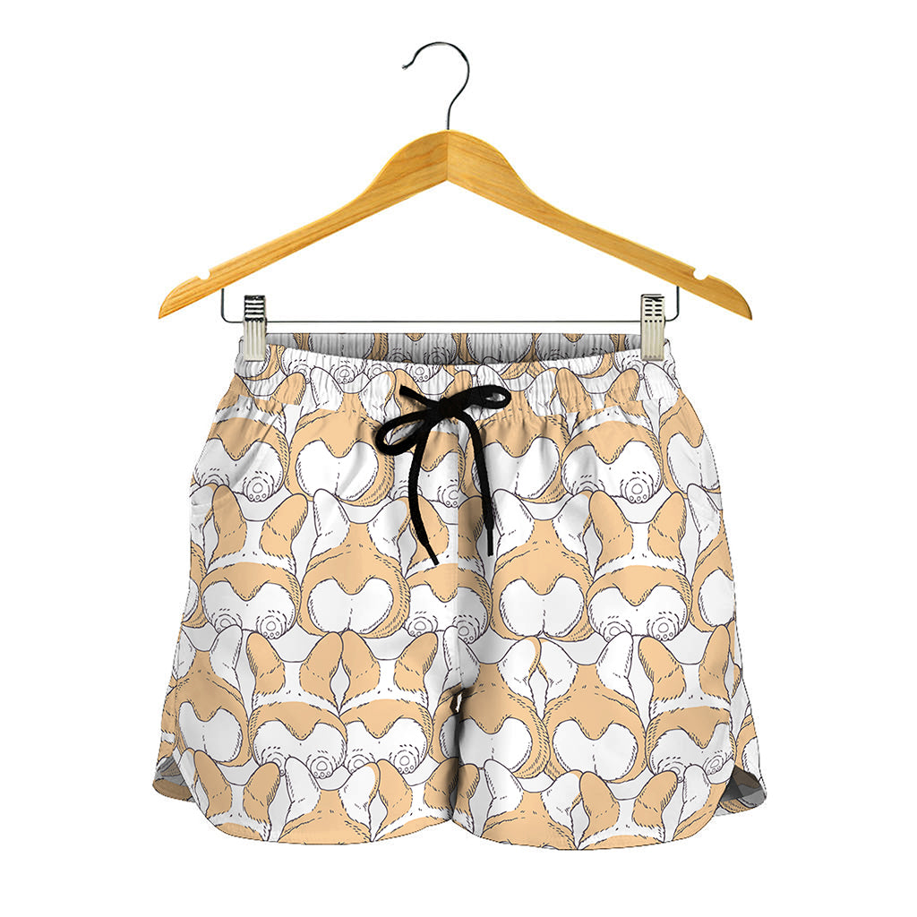 Corgi Butt Pattern Print Women's Shorts